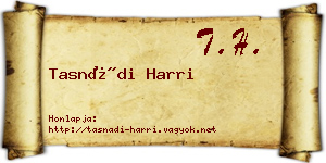 Tasnádi Harri névjegykártya